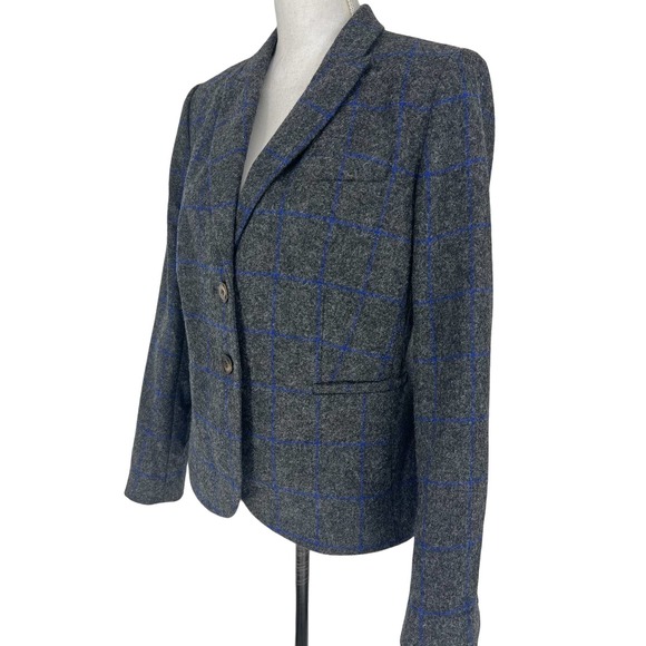 Boden British Tweed by Moon Wool Blazer in Charcoal Windowpane - Picture 6 of 16